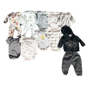 Baby Boy Clothing Lot 0–3M Gerber Guns N Roses Star Wars Cat & Jack 11pc E